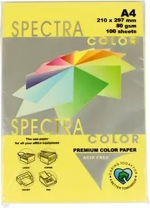 Папір кольоровий Spectra Color Yellow 160 А4 80г/м2 жовтий пастель 100 арк. (16.4189)