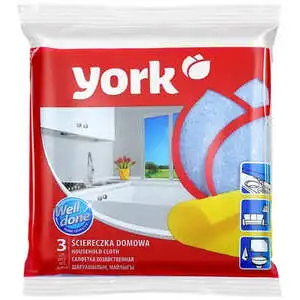 Серветки віскозні для прибирання York 0051 3шт/уп 35х35 см (20010)