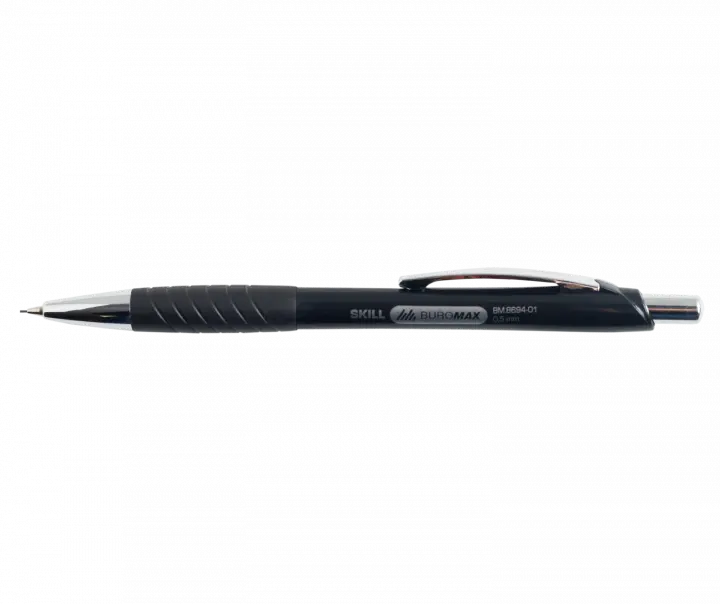Олівець механічний Buromax Gioconda чорний пластиковий круглий HB 0.5 мм з гумкою (BM.8694-01)