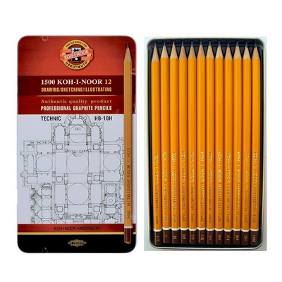 Олівець чорнографітний KOH-I-NOOR BLACK PEPS жовтий дерев'яний шестигранний HB-10H без гумки (1502.I)
