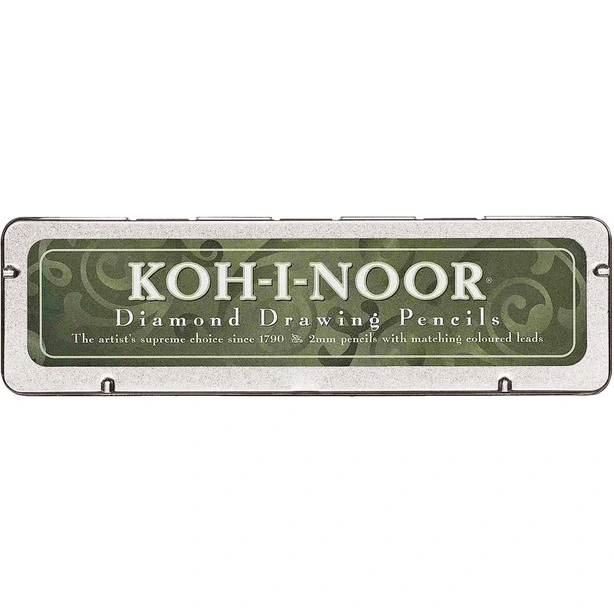 Набір олівців механічно цангових KOH-I-NOOR  асорті металевий шестигранний  0.5 мм з гумкою (5217)