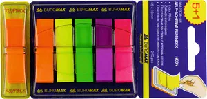 Закладки пластикові з клейким шаром Buromax POP-UP NEON 45x12мм 5х40арк. асорті (BM.2303-98)