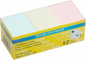 Блок для нотаток Buromax 38х51мм 100арк. асорті (BM.2310-99)