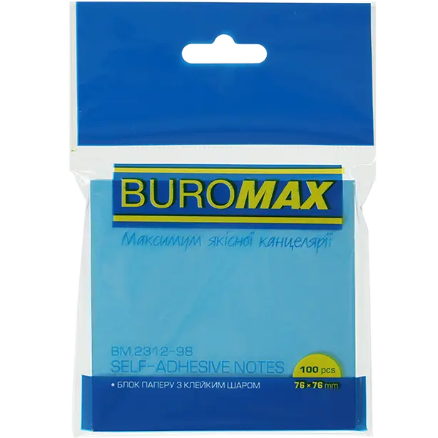 Стікер  для нотаток Buromax 76х76мм 100арк. NEON асорті (BM.2312-98). Фото 3