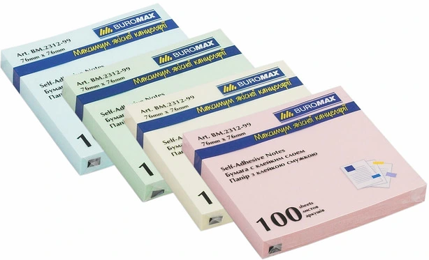 Стікер для нотаток Buromax 76х76мм 100арк. асорті (BM.2312-99)