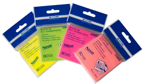 Стікер для нотаток Buromax 76х76мм 80арк. NEON асорті (BM.2316-98)