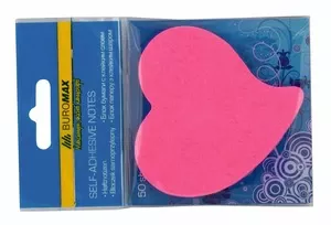 Блок для нотаток "Серце" Buromax 50 арк. асорті неон (BM.2362-99)