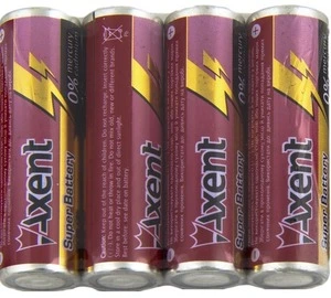 Батарейка AXENT АА R6 1.5V, 4 шт.(сольовий)