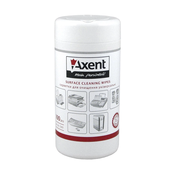 Серветки для очищення оргтехніки Axent 100шт.  (5301-A)