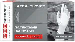 Рукавиці латексні ProService Professional нестерильні L 100 шт/уп  (17200720)