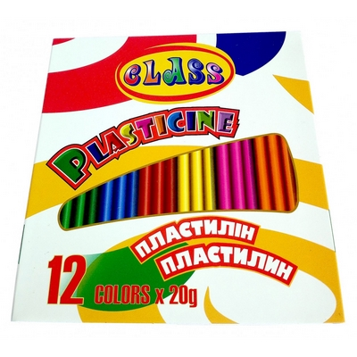 Пластилін дитячий 12 кольорів, 240гр, 7624, Class
