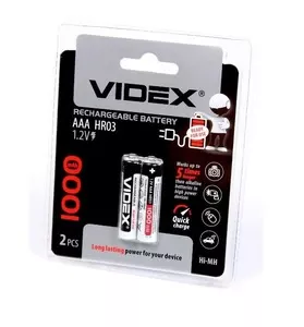 Акумулятори Videx HR03/ААА нікель-металогідридні 1.2 V/1000 mAh 2 шт/уп. (291789)
