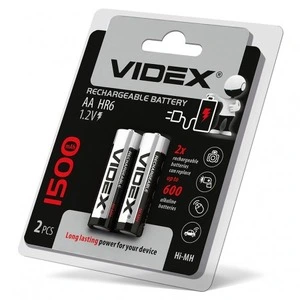 Акумулятори Videx HR06/АА нікель-металогідридні 1.2 V/1500 mAh 2 шт/уп. (291833)