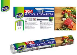 Фольга алюмінієва харчова 50м 280мм 9мкм (14801610)