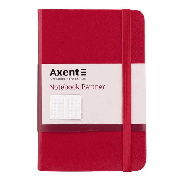 Блокнот Axent Partner 95х140мм 96 арк. клітинка тверда палітурка червона (8301-03-A)