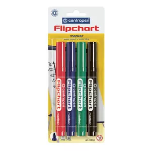 Набір маркерів для  фліпчартів Centropen Flipchart асорті 2.5 мм круглий блістер 4 шт. (8550/4/BL)