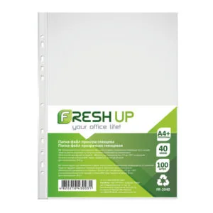 Файл для документів Fresh Up А4 40 мкм. з перферацією фактура глянец прозорий (600459)