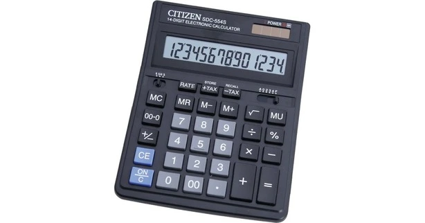 Калькулятор бухгалтерський 14-розрядний Citizen SDC-554S, 199х153х30,5