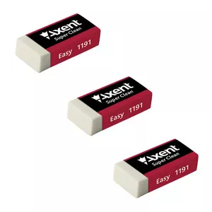 Гумка Axent Easy 37x19x10 мм. стирає олівець колір білий (1191-A)