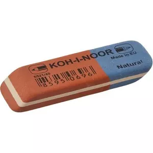 Гумка KOH-I-NOOR BlueStar 57х20х8 мм. стирає олівець і ручку колір біло-сірий (6521/40)