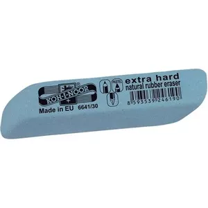 Гумка KOH-I-NOOR Extra hard 83х14х12 мм. стирає олівець колір блакитний (6641/30)