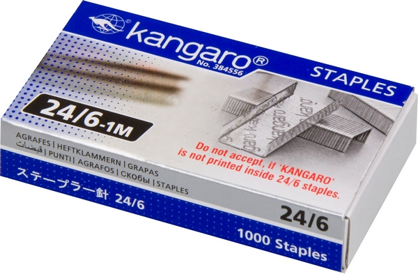Скоби Kangaro №24/6Е метал 1000 шт. (24/6-1М/Е)