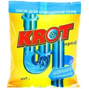 Сухий засіб для прочистки зливних труб ТМ Кріт 80 г  (4112)