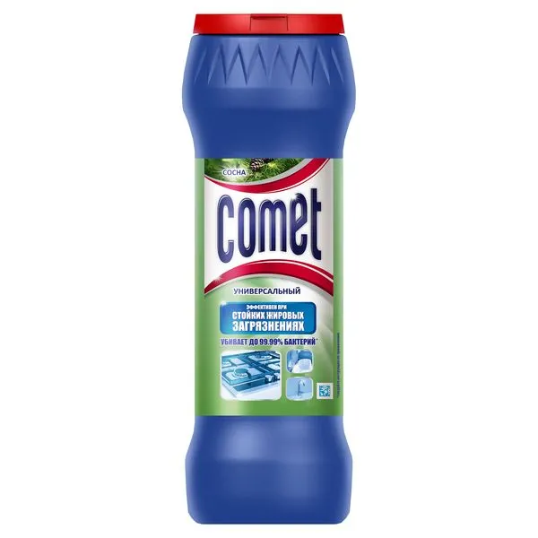 Порошок для чищення з дезинфікуючими властивостями COMET Сосна з хлорінолом у банці 475 г (2705572)
