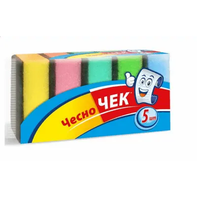 Губки кухонні Чесно Чек 95х62х45 мм 5 шт (327402)