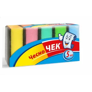 Губки кухонні Чесно Чек 95х62х45 мм 5 шт (327402)