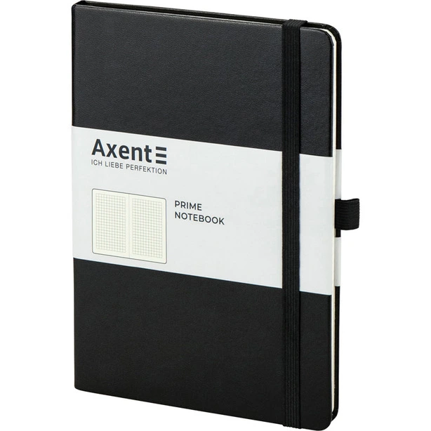 Зошит офісний Axent Partner Prime 145х210 96арк. клітинка тверда палітурка чорний (8305-01-А)