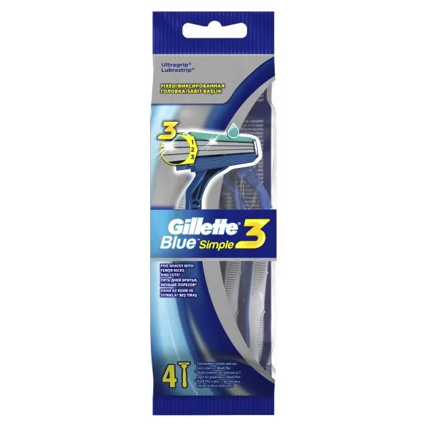 Станки одноразові Gillette BLUE Simple 3 для чоловіків 4 шт (81661443)