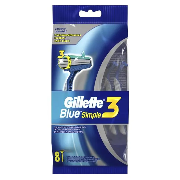 Станки одноразові Gillette BLUE Simple 3 для чоловіків 8 шт (81661444)