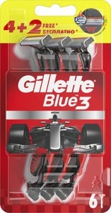 Станки одноразові Gillette BLUE 4 для чоловіків 4+2 шт Red (81704963)