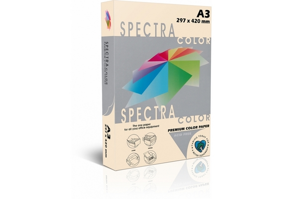 Папір кольоровий Spectra Color Ivory 100 А4 160 г/м2 слонова кістка пастель 250 арк. (16.4443)