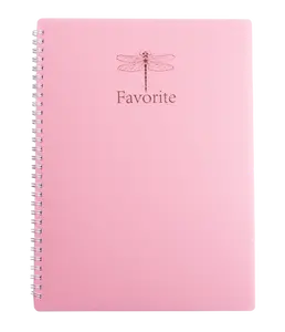 Зошит офісний Buromax FAVOURITE PASTEL А4 80 арк. пружина збоку клітинка пластикова політурка рожевий (BM.24452154-10)