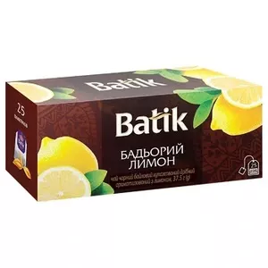 Чай чорний Batik Бадьорий Лимон 25 шт. х 1.5 г. (014559)