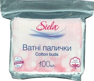Ватні палички Siela 100 шт в поліетиленовому пакеті (s) (SSP40977)