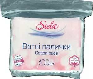 Ватні палички Siela 100 шт в поліетиленовому пакеті (s) (SSP40977)