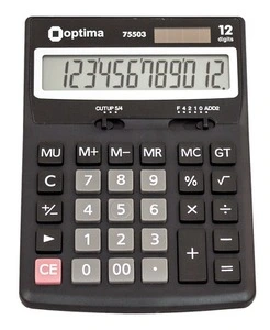 Калькулятор настільний Optima, 12 розрядів, розмір 170*122*32 мм