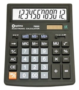 Калькулятор настільний Optima, 12 розрядів, розмір 200*154*36 мм