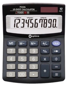 Калькулятор настільний Optima, 10 розрядів, розмір 125*100*27 мм