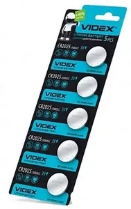 Батарейки Videx CR-2025/CR2 літієві 3 V/48 mAh 5 шт/уп. (291093)