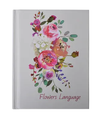 Блокнот Buromax Flowers Language А6 64арк. клітинка тверда палітурка білий (ВМ.24671101-31)