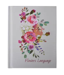 Блокнот Buromax Flowers Language А6 64арк. клітинка тверда палітурка білий (ВМ.24671101-31)