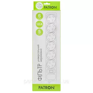 Мережевий фільтр живлення PaTron SP1055 5м 5 розеток чорний (EXT-PN-SP-1055)