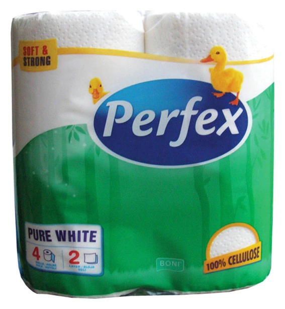 Туалетний папір Perfex Plus, 4 рулони, двошаровий, 4шт/уп., білий **