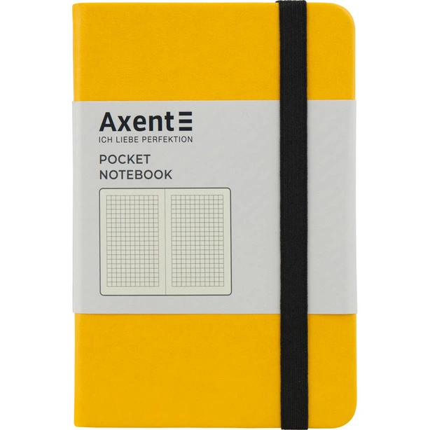 Блокнот Axent Partner 95х140мм 96 арк. клітинка тверда палітурка жовта (8301-08-A)
